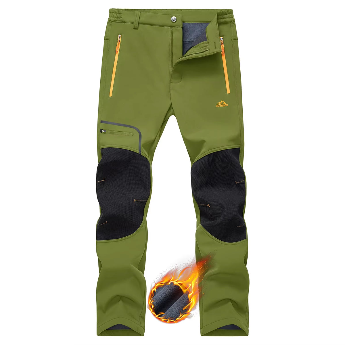 Winter Ski Pants Mens Warm Thermal Waterproof Pants Fleece Lined Trousers Outdoor Hiking Mountain Work Pants Windproof