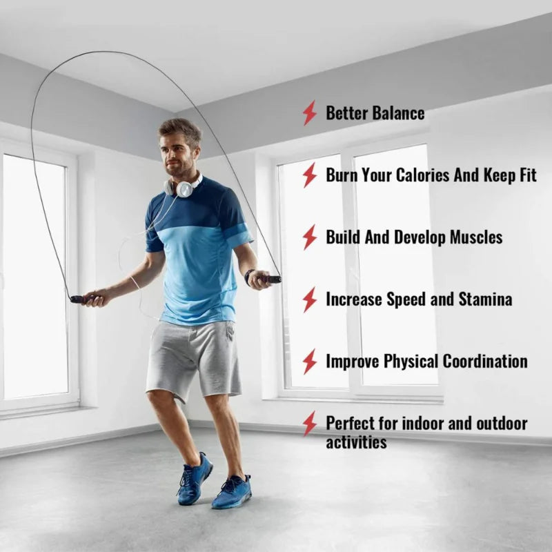 1Pcs Speed Jumping Rope Steel Wire Durable Fast Jump Rope Cable Sport Exercise Workout Equipments Home Gym