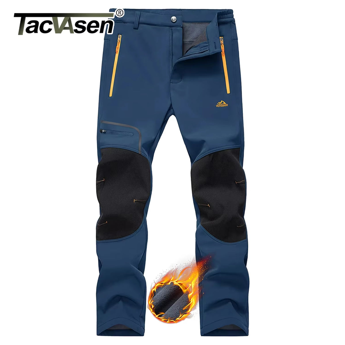 Winter Ski Pants Mens Warm Thermal Waterproof Pants Fleece Lined Trousers Outdoor Hiking Mountain Work Pants Windproof