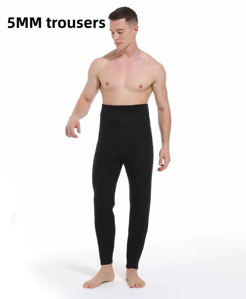 HOT 5MM SCR Neoprene Wetsuit Men Top Pants Diving Suit Underwater Fishing Spearfishing Swimwear Wetsuit Top/Pant Sold Separately