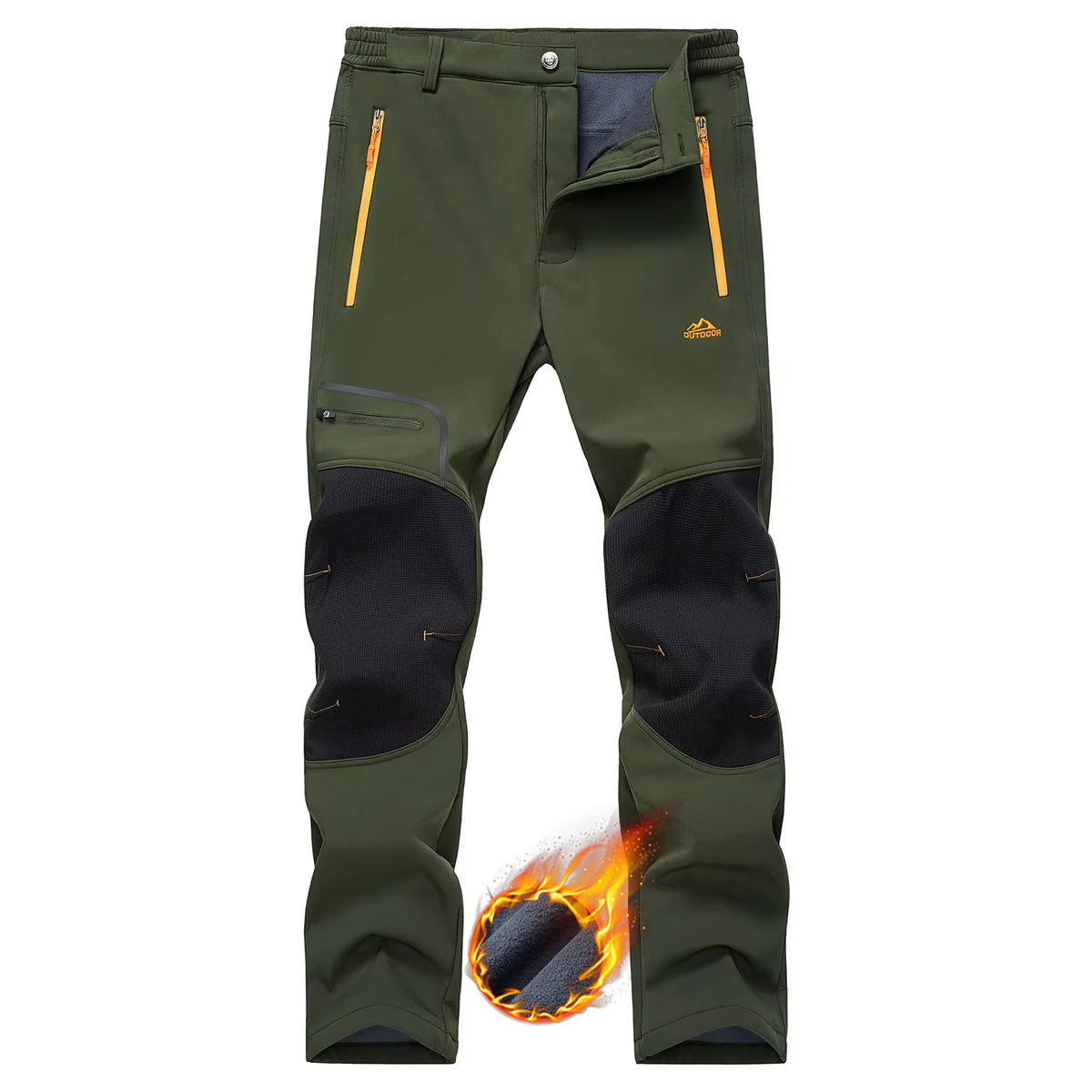 Winter Ski Pants Mens Warm Thermal Waterproof Pants Fleece Lined Trousers Outdoor Hiking Mountain Work Pants Windproof