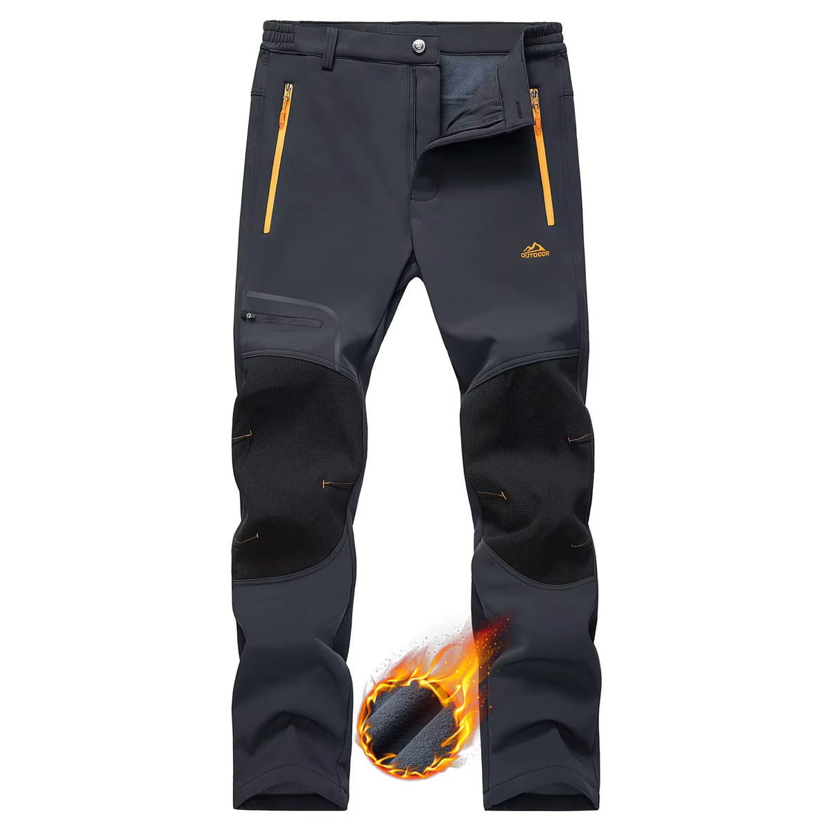 Winter Ski Pants Mens Warm Thermal Waterproof Pants Fleece Lined Trousers Outdoor Hiking Mountain Work Pants Windproof