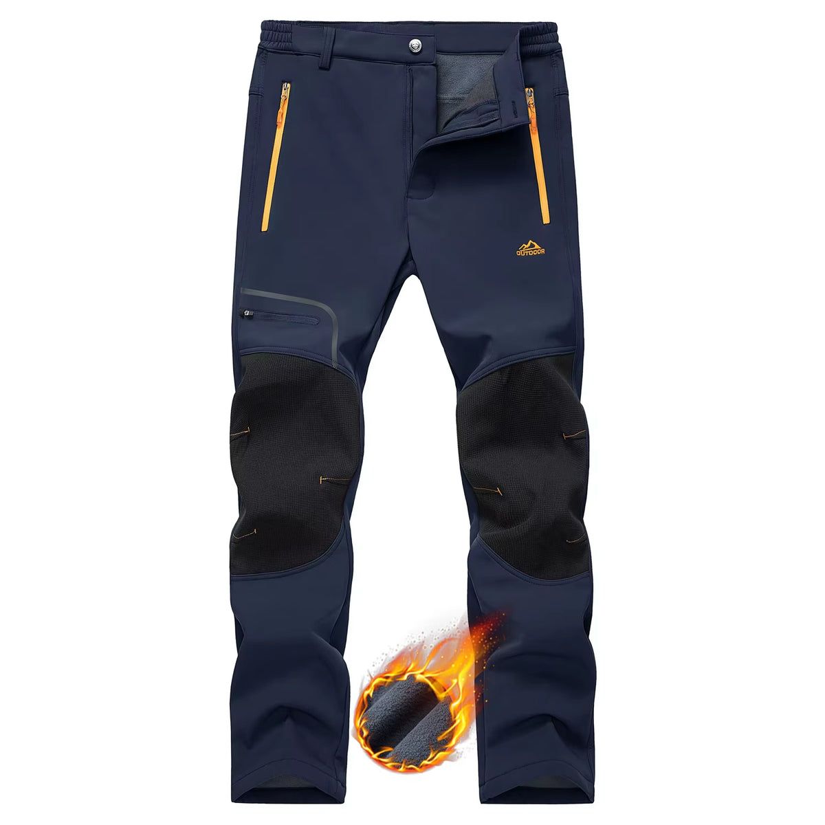 Winter Ski Pants Mens Warm Thermal Waterproof Pants Fleece Lined Trousers Outdoor Hiking Mountain Work Pants Windproof
