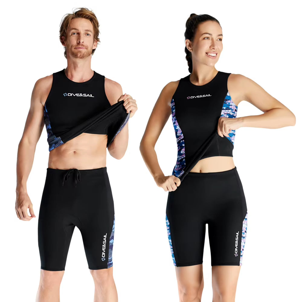 2MM Split Wetsuit Vest Shorts Neoprene Cold Wetsuit Elastic Thickened Snorkeling Warm Swimming Beach Surfing Wetsuitdropshipping