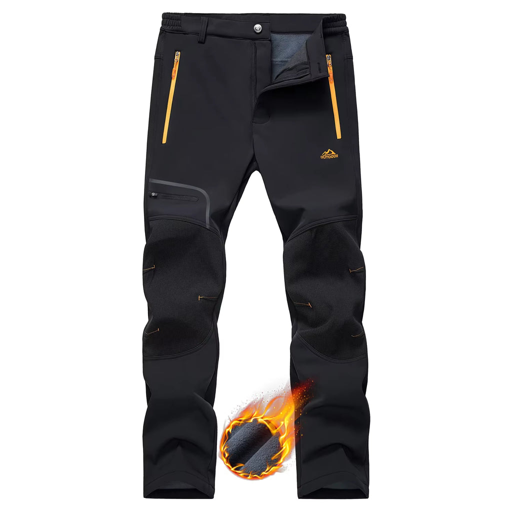 Winter Ski Pants Mens Warm Thermal Waterproof Pants Fleece Lined Trousers Outdoor Hiking Mountain Work Pants Windproof