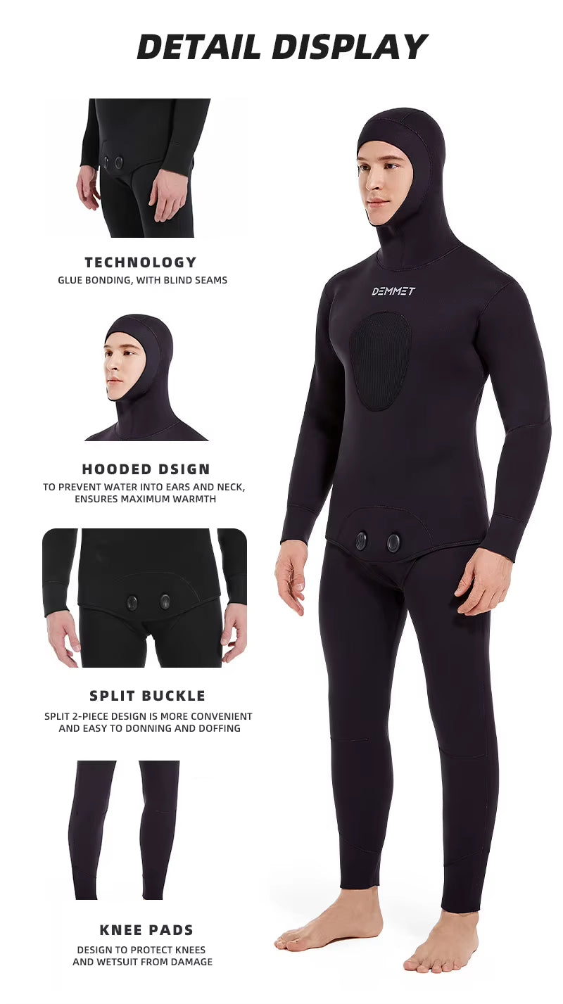 HOT 5MM SCR Neoprene Wetsuit Men Top Pants Diving Suit Underwater Fishing Spearfishing Swimwear Wetsuit Top/Pant Sold Separately