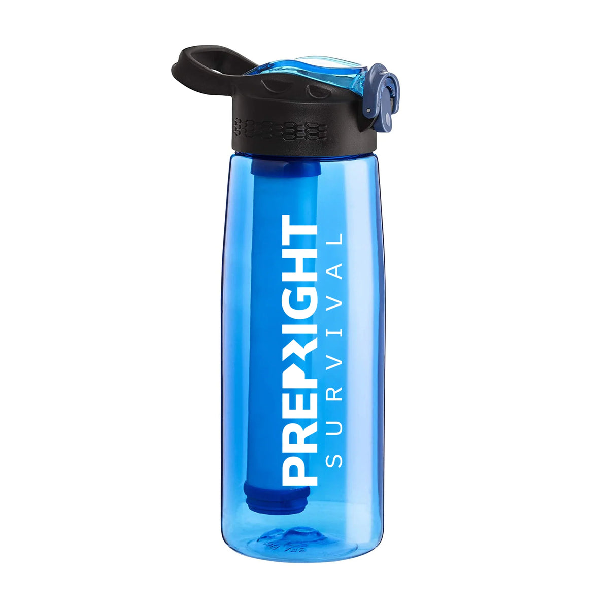 Prep-Right® Survival - 4-Stage Water Filter Bottle, Bpa-Free Water Bottle for Survival Gear, Camping, and Travel